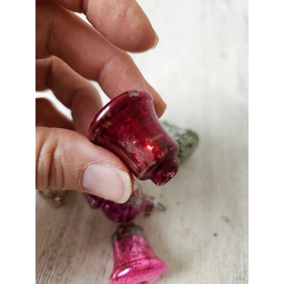 Vintage mini glass mercury bell ornament AS IS Xmas tree - Picture 9 of 12